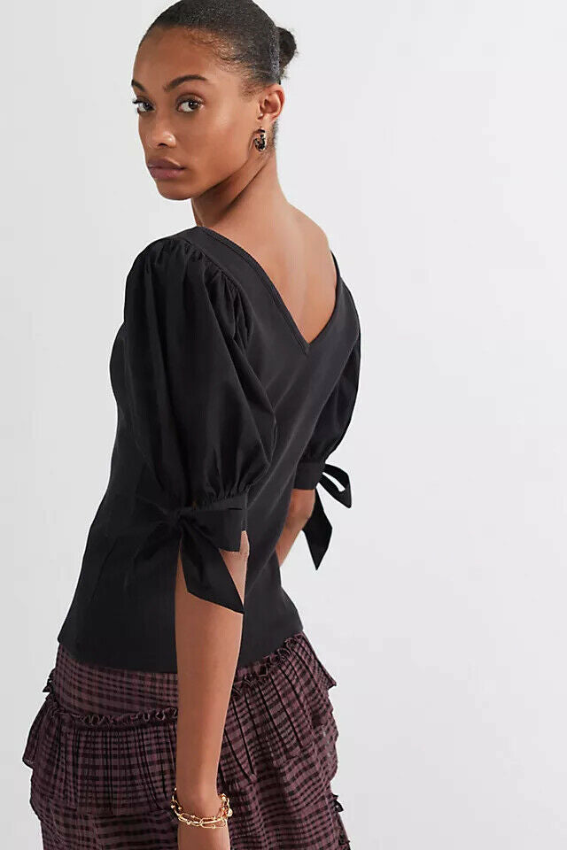 Maeve Anthropologie Puff-Sleeved Blouse Top