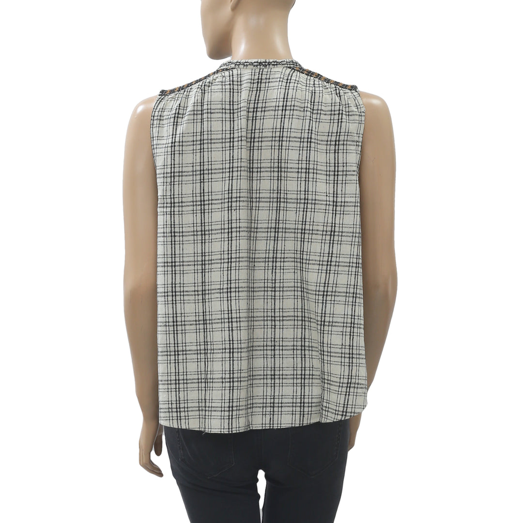 Ulla Johnson Check Printed Blouse Top