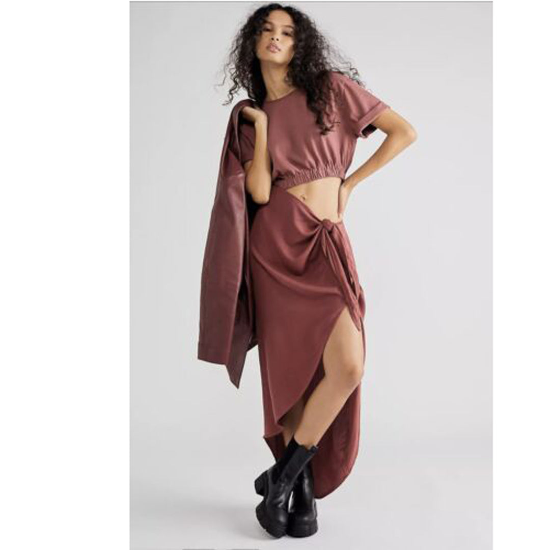free people brown maxi dress Free People Lacie Maxi Dress - Honey Topaz
