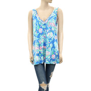 Lilly Pulitzer Pom Pom Floral Printed Tank Tunic Top