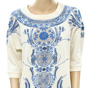 Free People Floral Embroidered Pullover Top