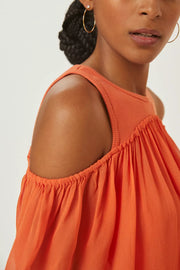 Anthropologie Off-The-Shoulder Flounced Cropped Top XS