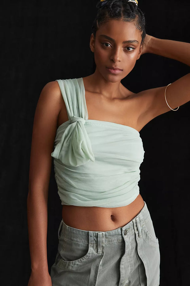 Maeve Anthropologie Tulle Bow Cropped Top