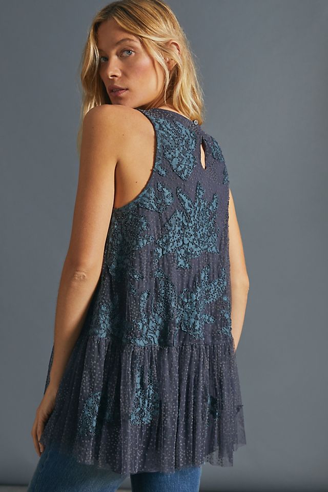 Anthropologie Neomia Applique Lace Tunic Top