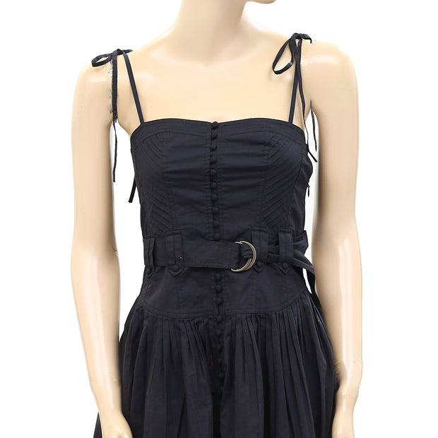 Ulla Johnson Black Belted Mini Dress