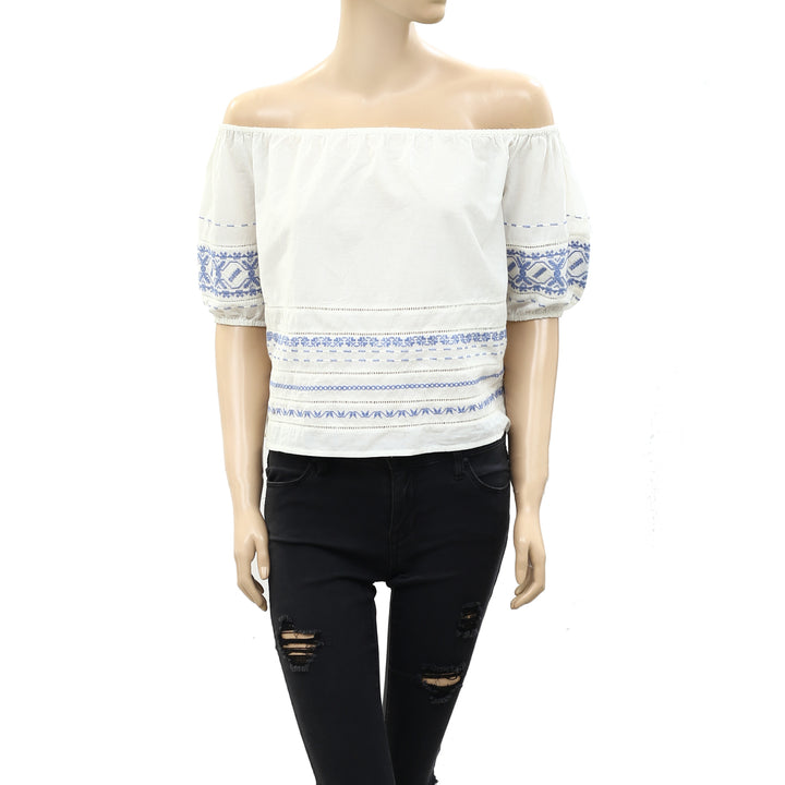 Loveshackfancy Frida Off Shoulder Blouse Top