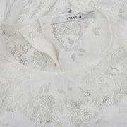 Uterque Embroidered Lace Romantic White Blouse Top