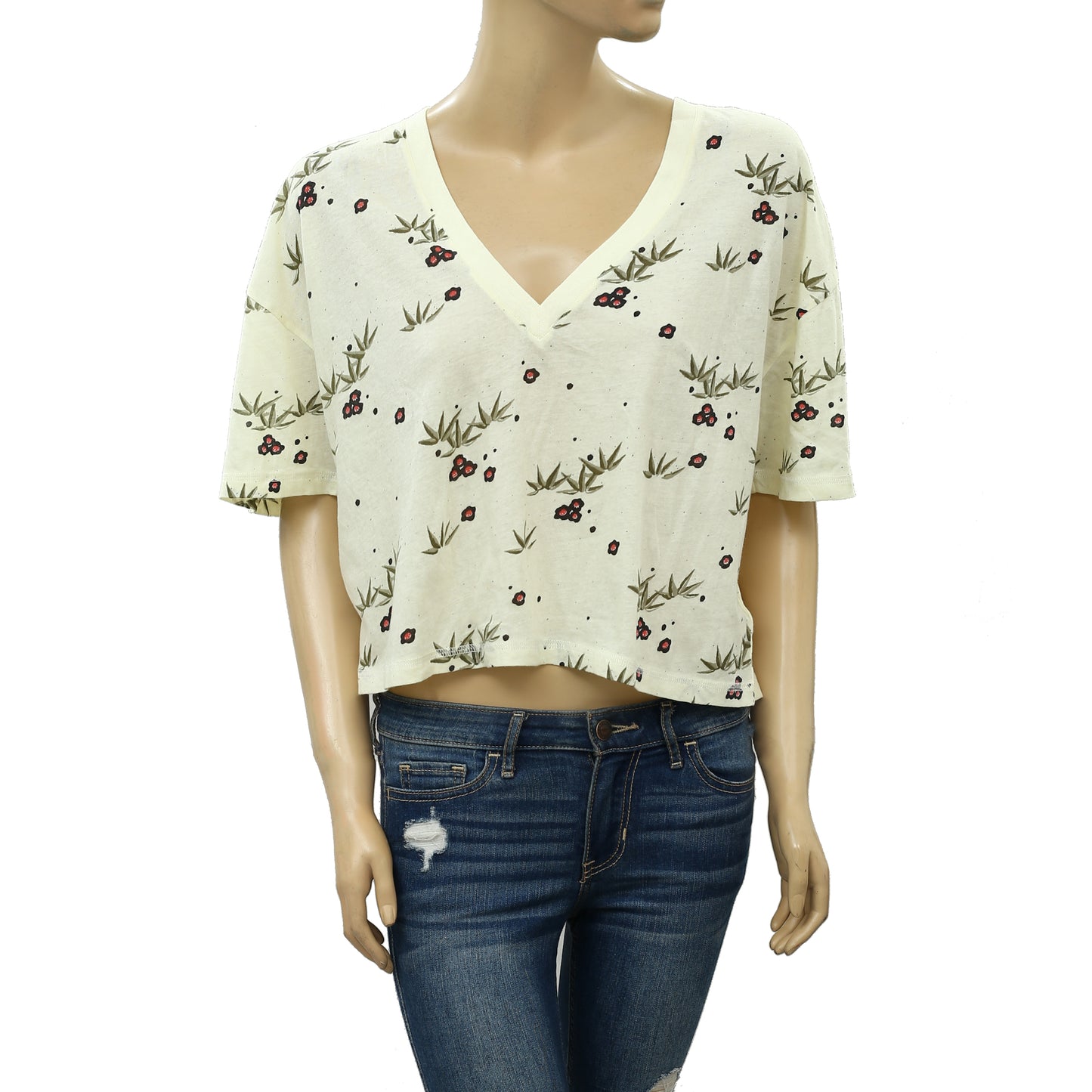 Urban Outfitters Floral Printed Blouse Cropped Top