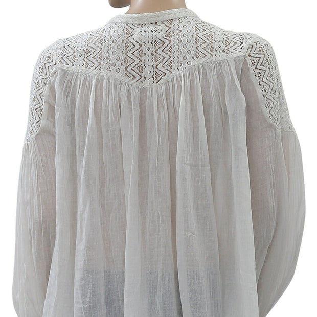 Denim & Supply Ralph Lauren Yoke Lace Gauze Tunic Top XS