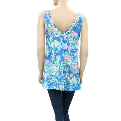 Lilly Pulitzer Pom Pom Floral Printed Tank Tunic Top