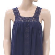 Des Petits Hauts Idalia Indigo Outlet Crochet Lace Tank Blouse Top