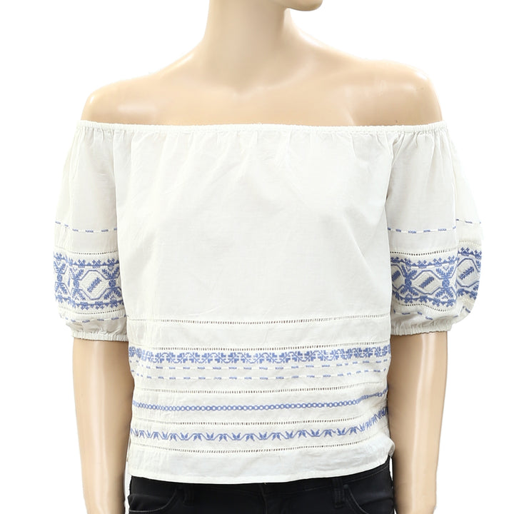 Loveshackfancy Frida Off Shoulder Blouse Top