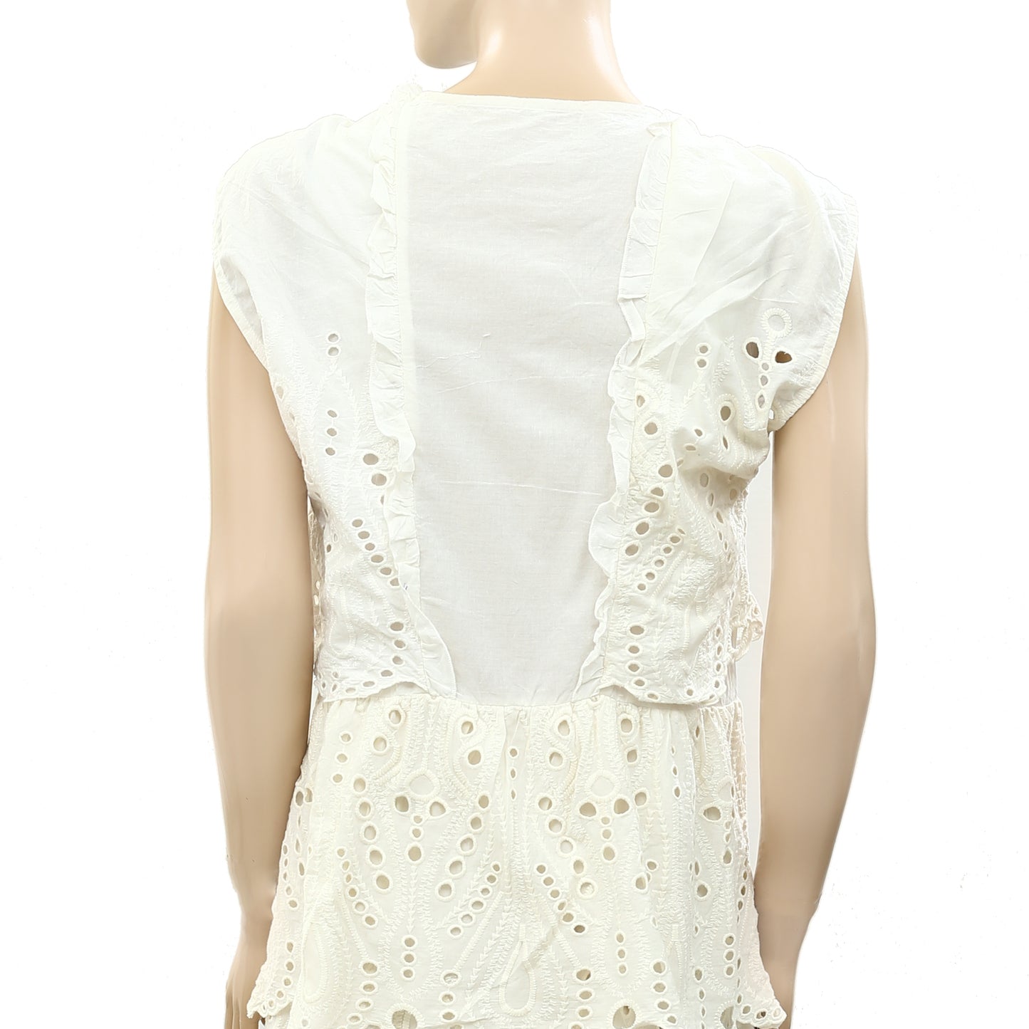IRO Woman Evene Lace-Up Broderie Anglaise Cotton Mini Dress