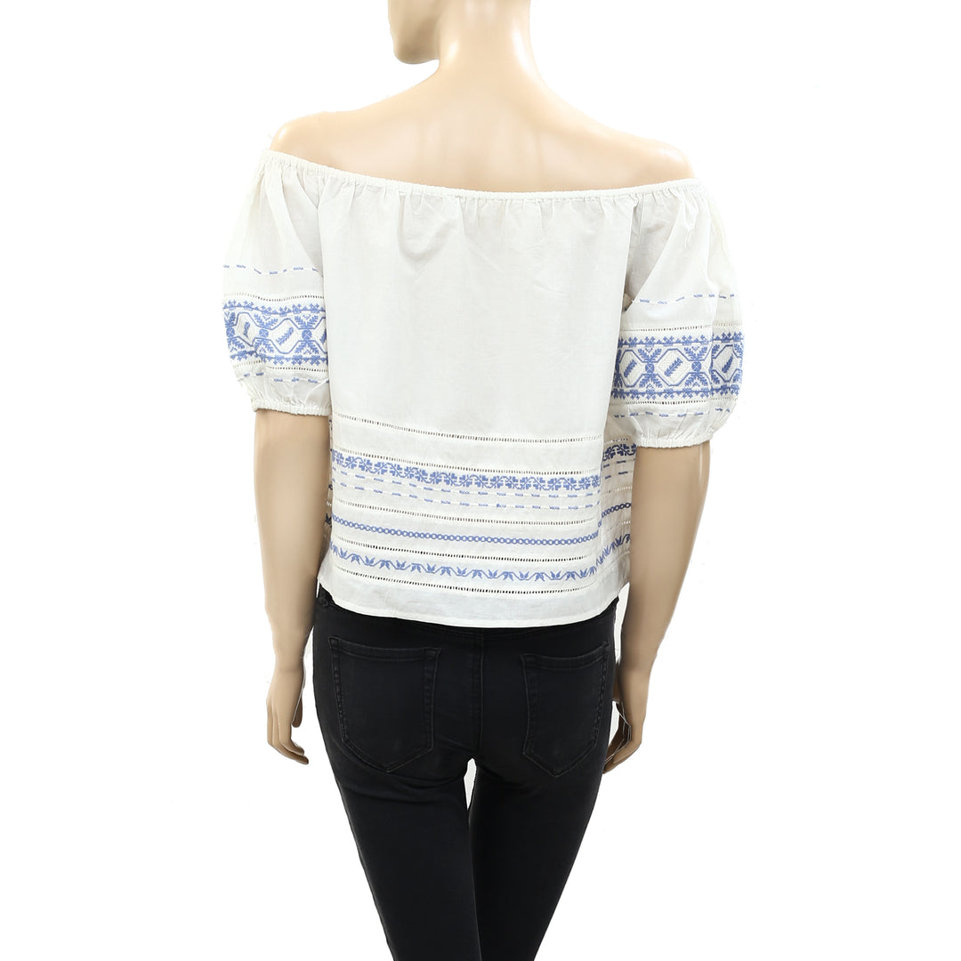 Loveshackfancy Frida Off Shoulder Blouse Top