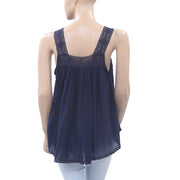 Des Petits Hauts Idalia Indigo Outlet Crochet Lace Tank Blouse Top