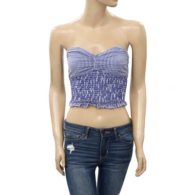 Tularosa Bailee Smocked Ruffle Tube Cropped Top