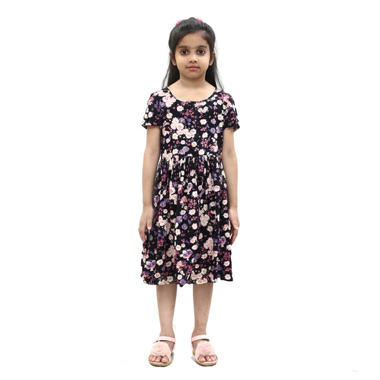 Bluezoo 女孩儿童花卉印花黑色连衣裙 9 岁