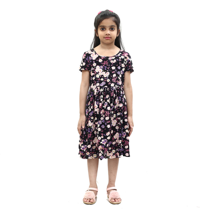 Bluezoo Girls Kids Floral Printed Black Dress 9 Years