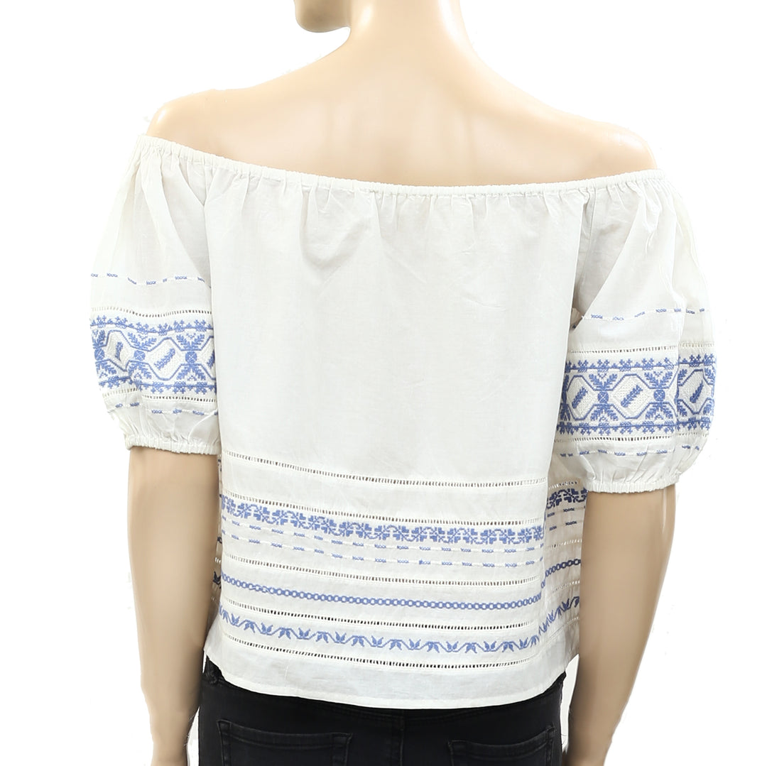 Loveshackfancy Frida Off Shoulder Blouse Top