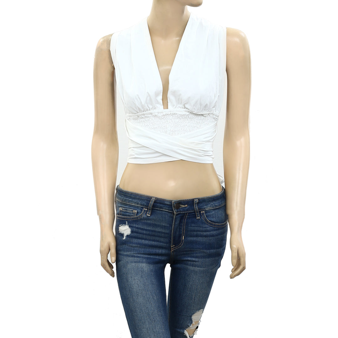 Free People Bon Voyage Halter Blouse Crop Top