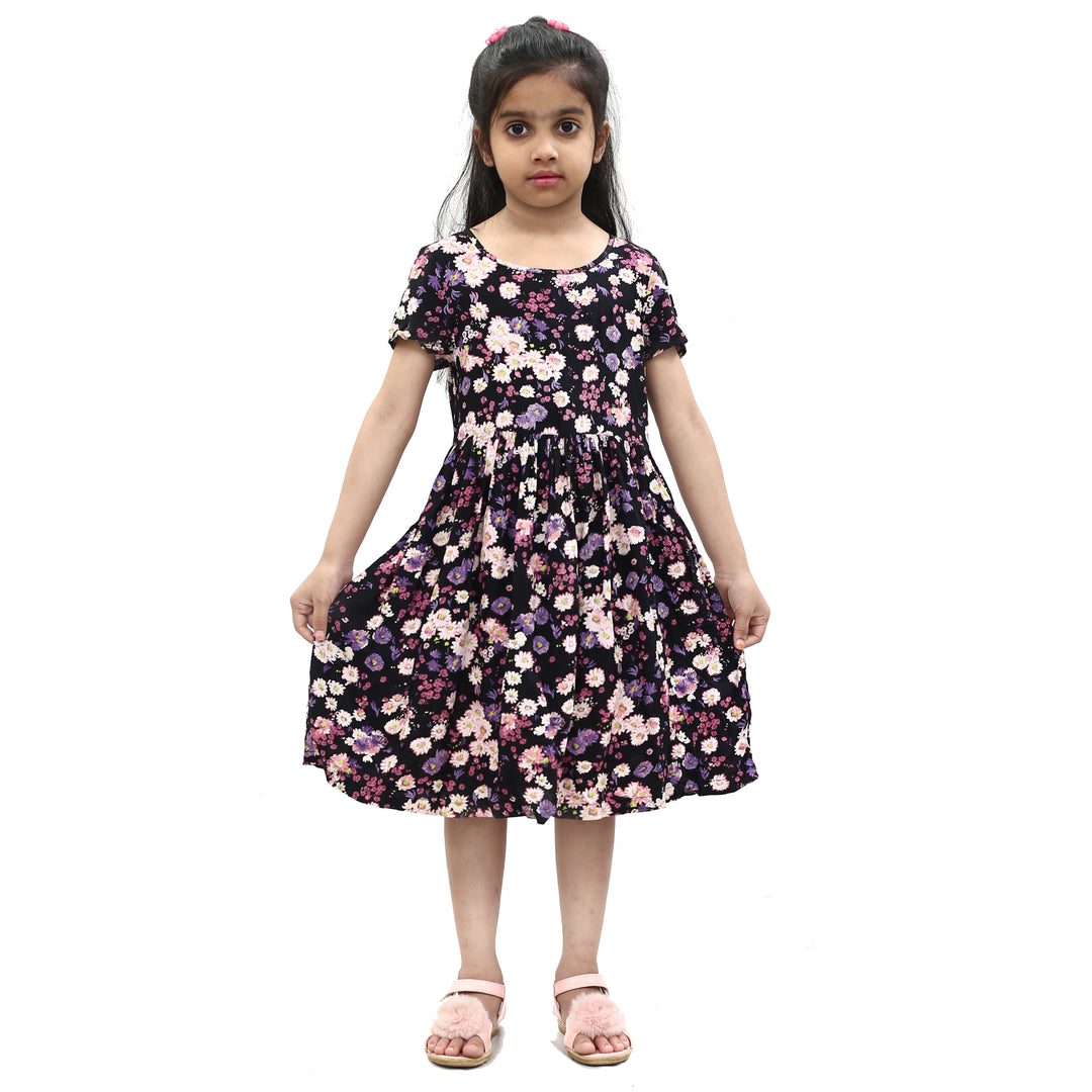 Bluezoo Girls Kids Floral Printed Black Dress 9 Years