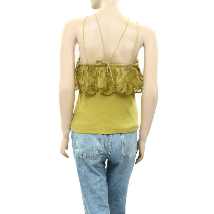 Anthropologie Ruffled Halter Tank Blouse Top