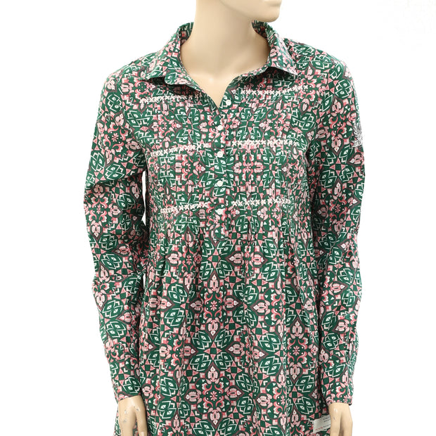 Odd Molly Anthropologie Print Buttondown Shirt Tunic Top