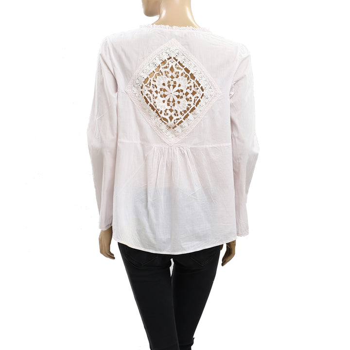 Odd Molly Anthropologie Crochet Lace Embroidered Blouse Top