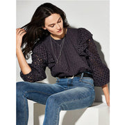 Happyxnature Kate Hudson Eyelet Embroidered Blouse Top