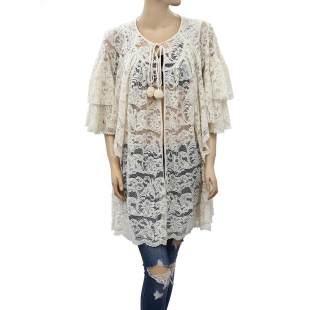 Free people Floral Lace Tunic Coverup Top S/M