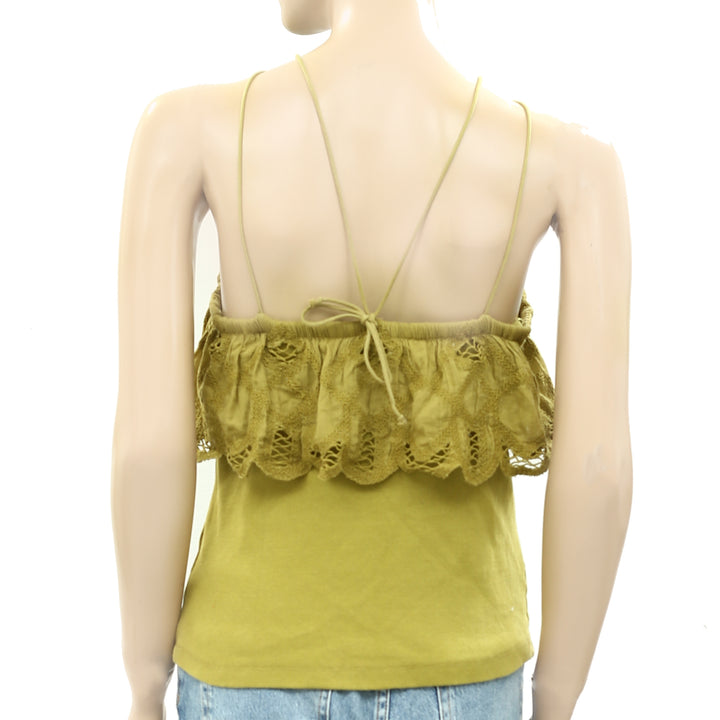 Anthropologie Ruffled Halter Tank Blouse Top