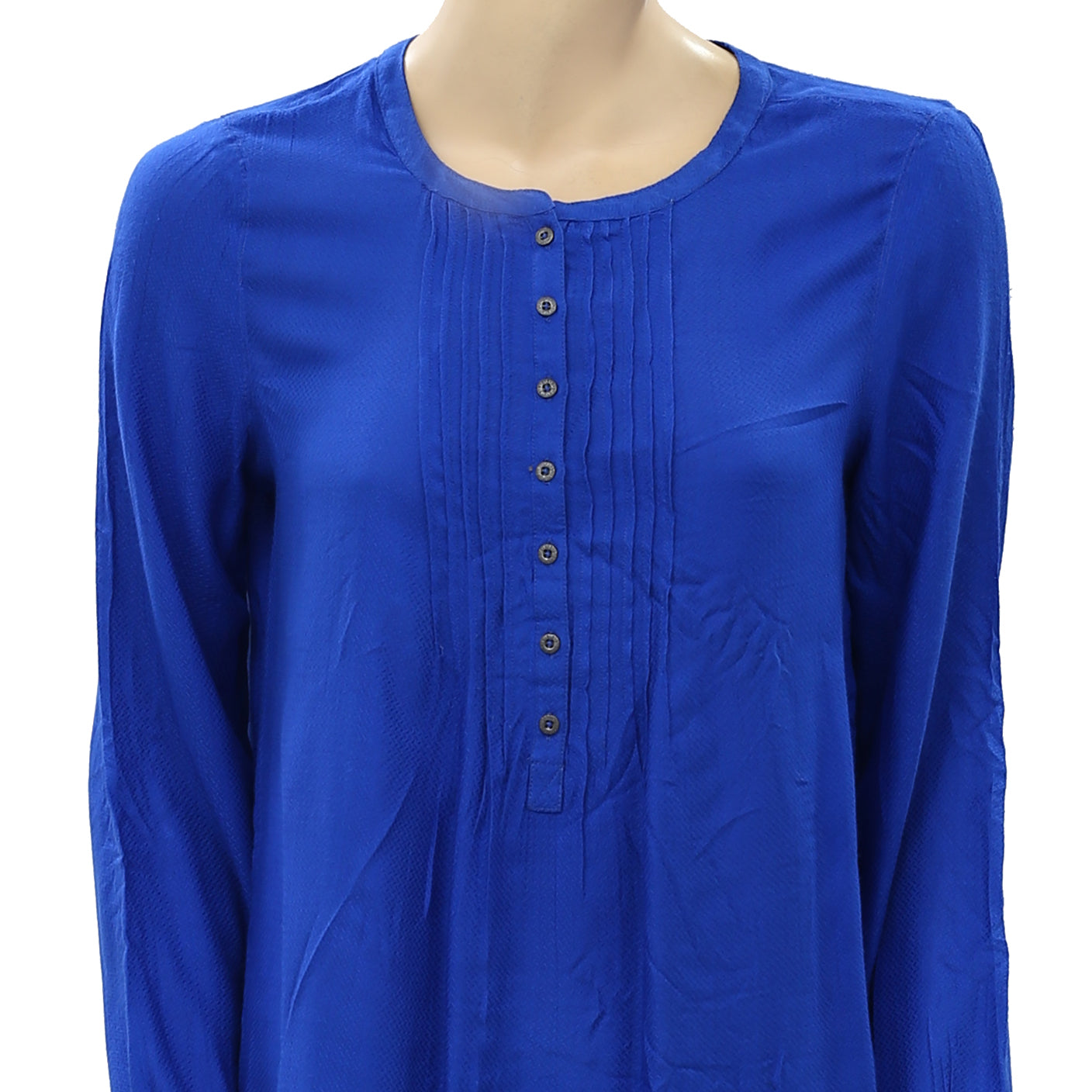 Lucky Brand Solid Pleated Tunic Top