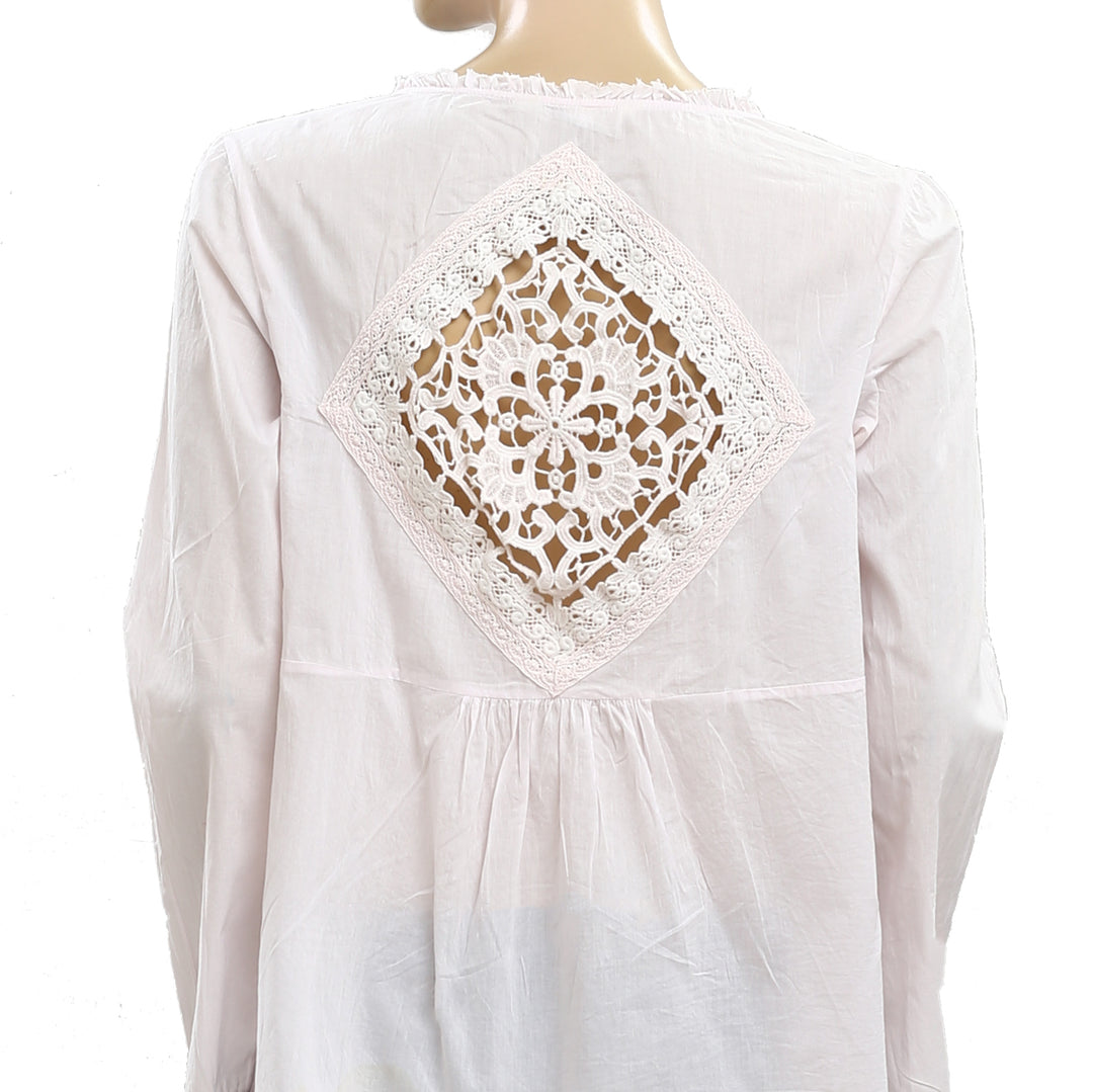 Odd Molly Anthropologie Crochet Lace Embroidered Blouse Top