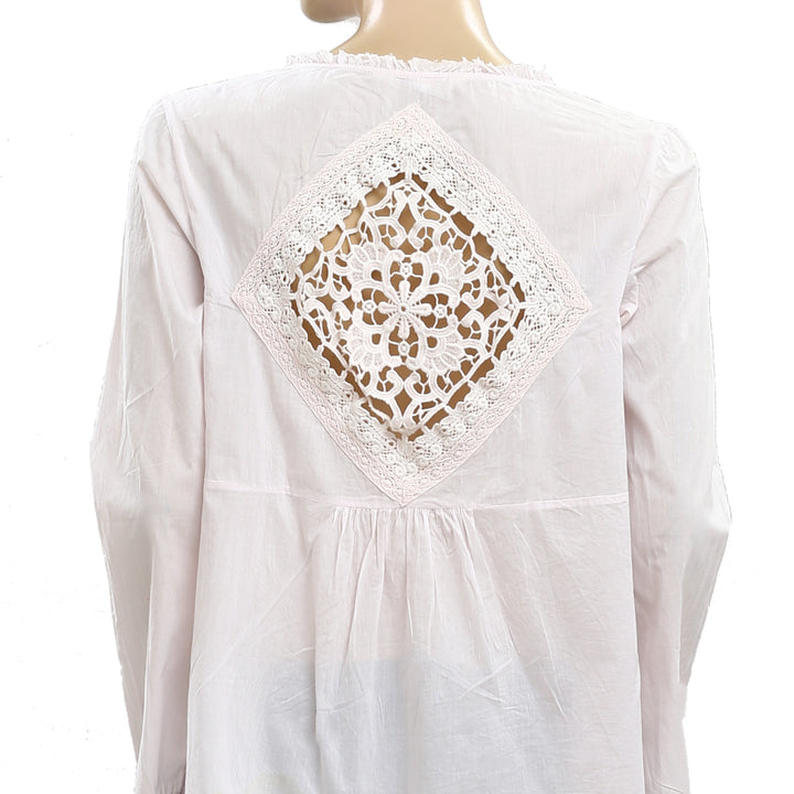 Odd Molly Anthropologie Crochet Lace Embroidered Blouse Top