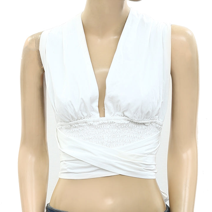 Free People Bon Voyage Halter Blouse Crop Top