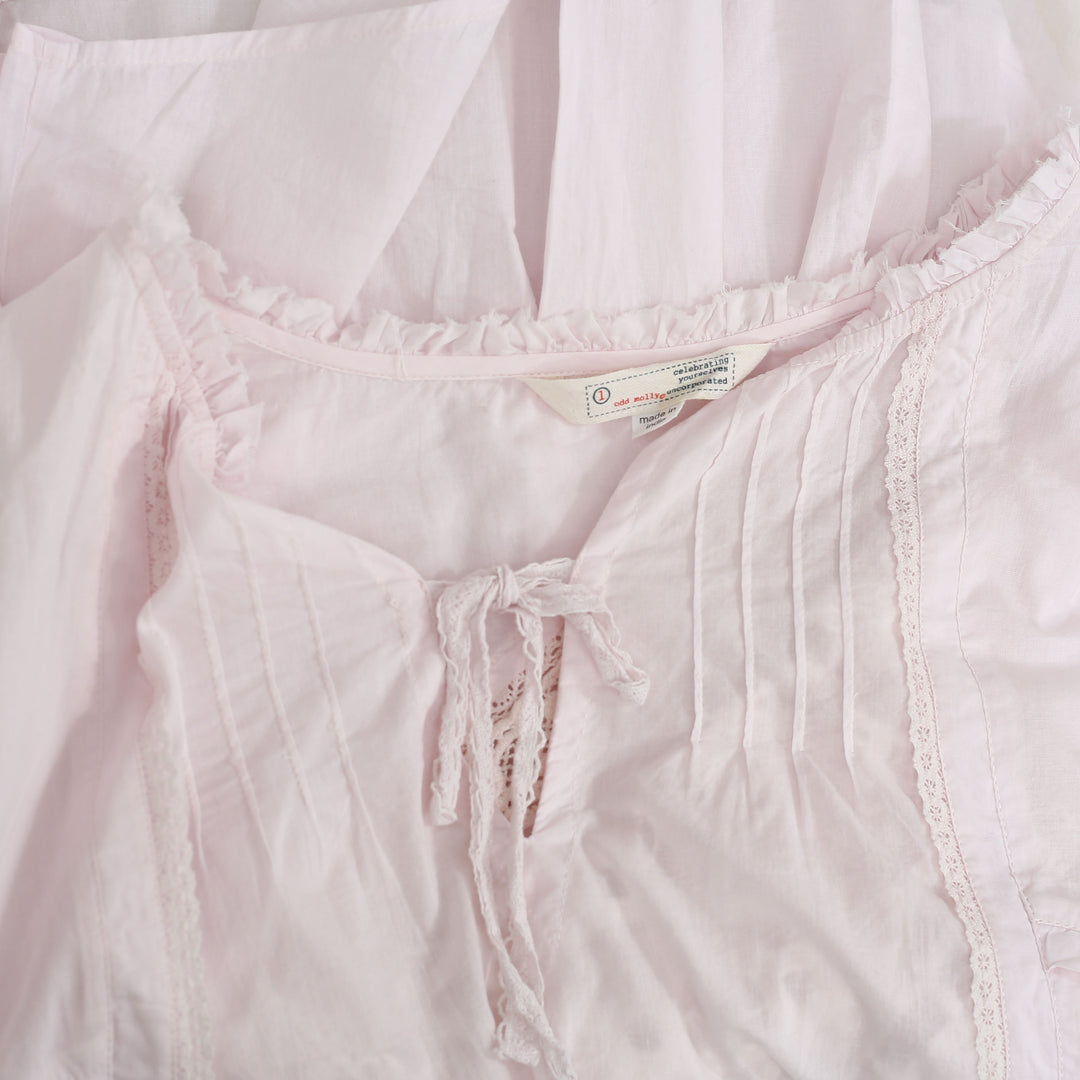 Odd Molly Anthropologie Crochet Lace Embroidered Blouse Top