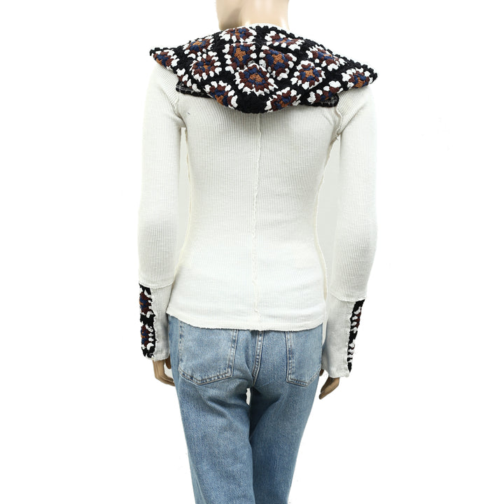 Free People Roswell Cuff Blouse Top