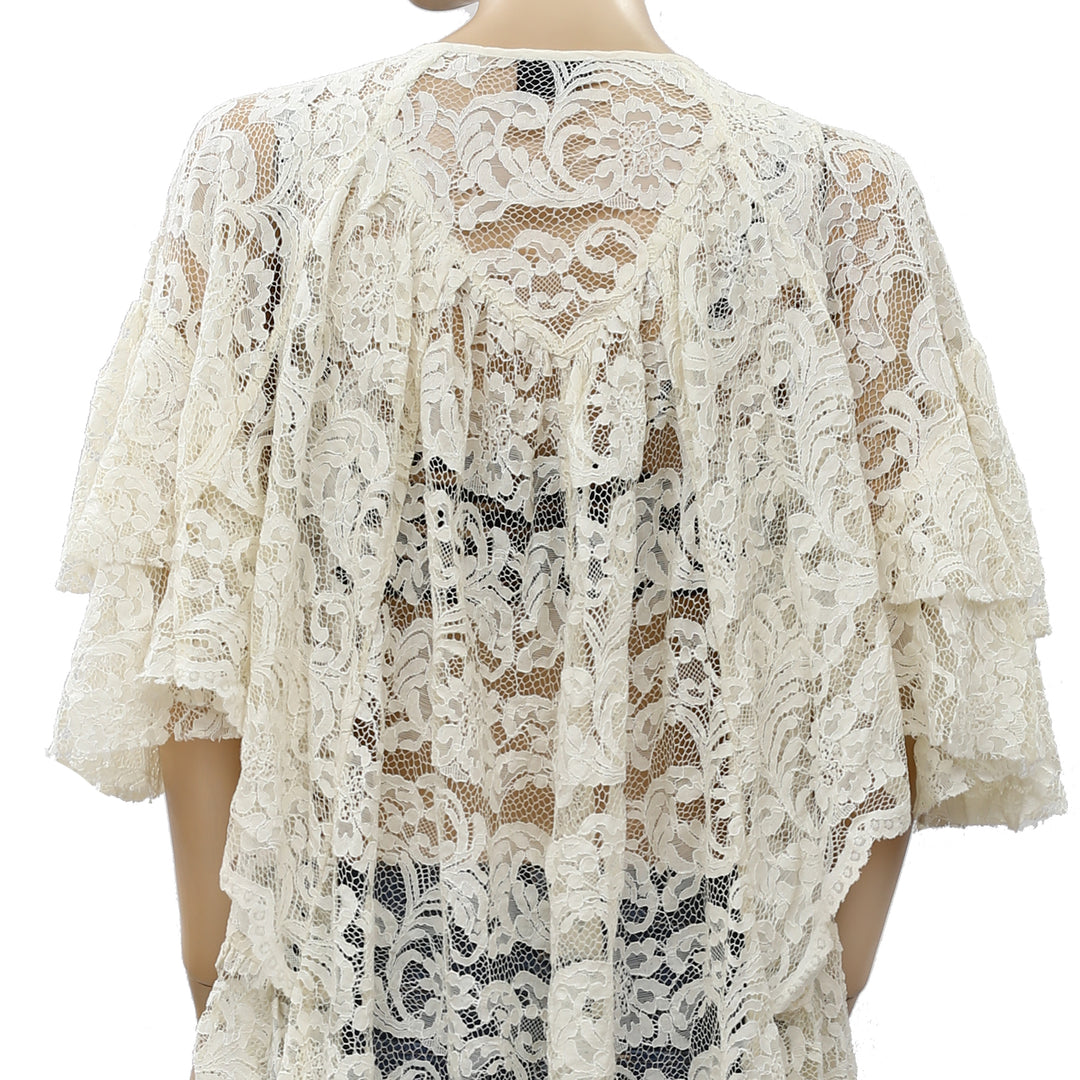 Free people Floral Lace Tunic Coverup Top S/M