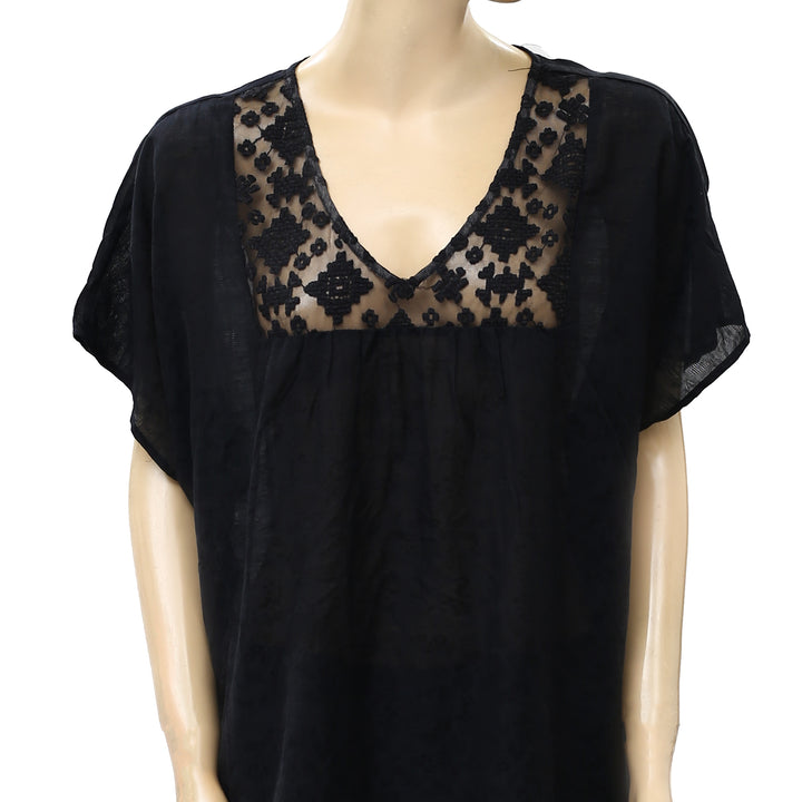 Velvet By Graham & Spencer Anthropologie Embroidered Blouse Top XL