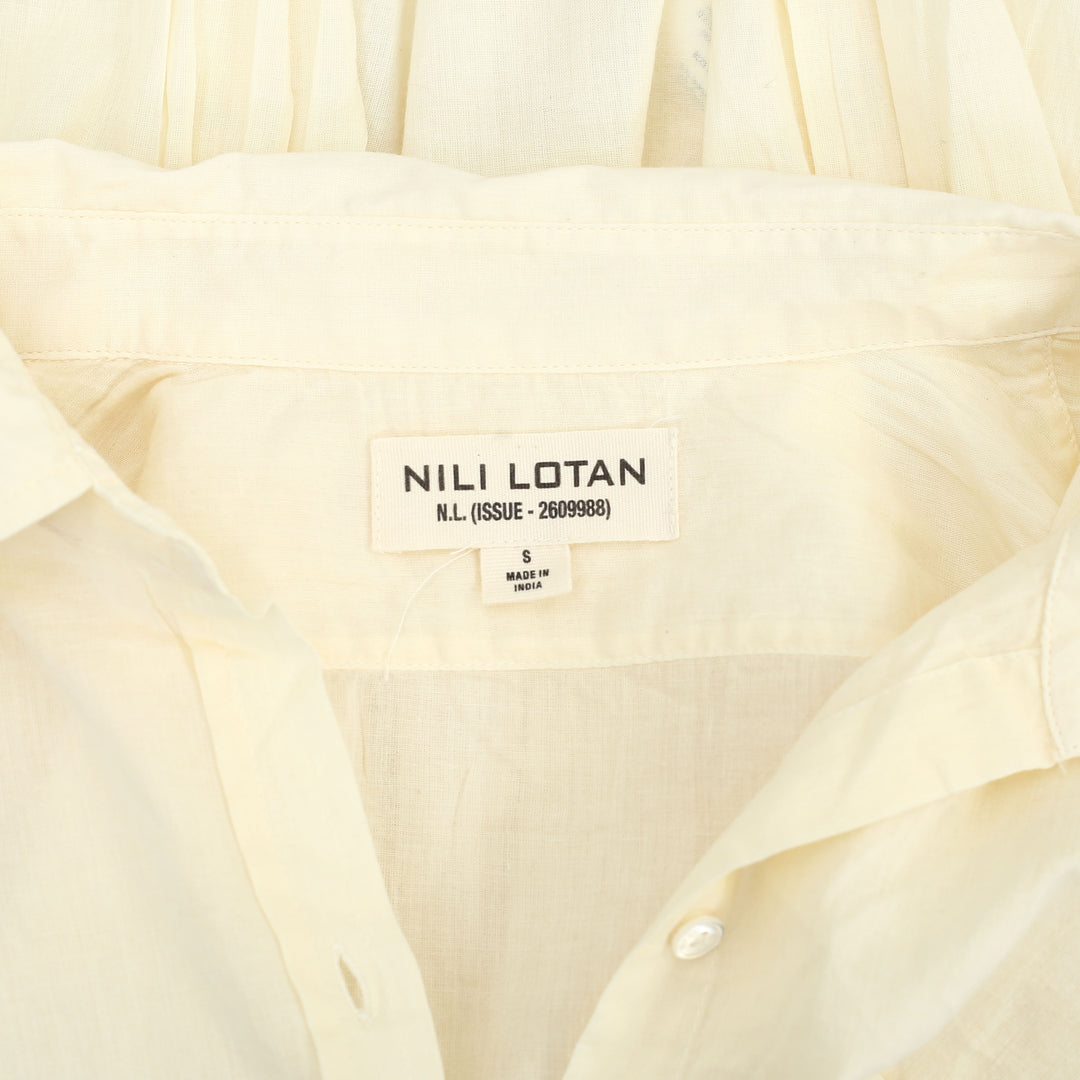 Nili Lotan Cotton Voile NL Buttondown Shirt Blouse Top S