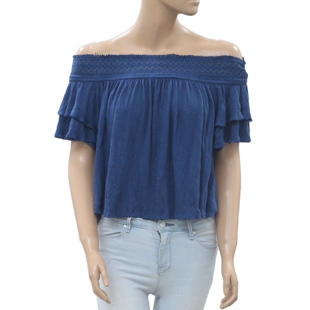 Free People Women's Santorini Blue Blouse Top