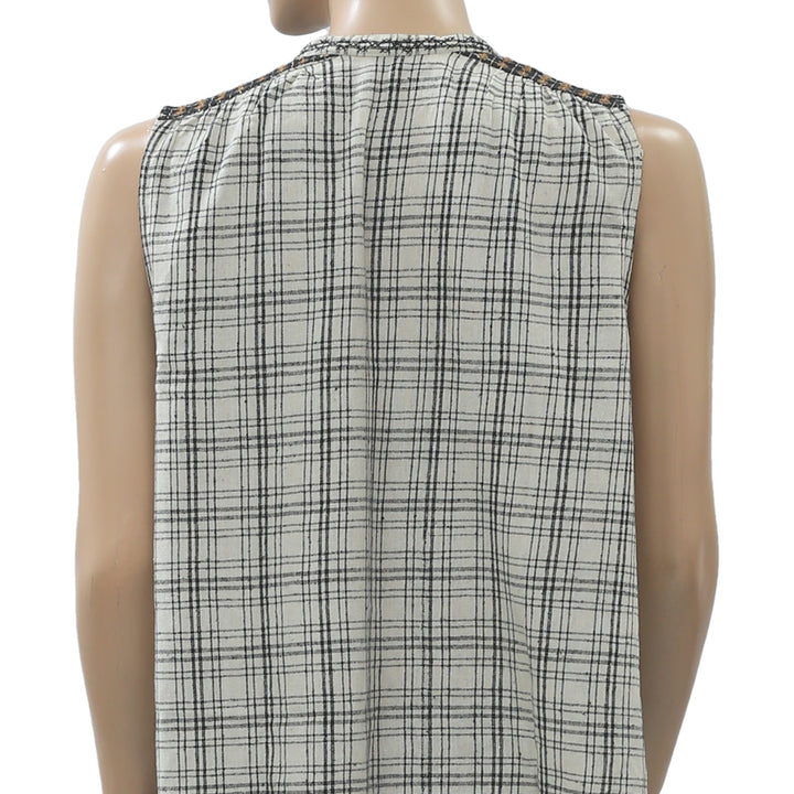 Ulla Johnson Check Printed Blouse Top