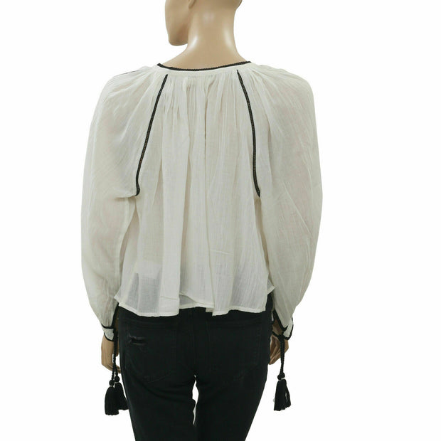 Urban Outfitters UO Wild Horses Ivory Blouse Top