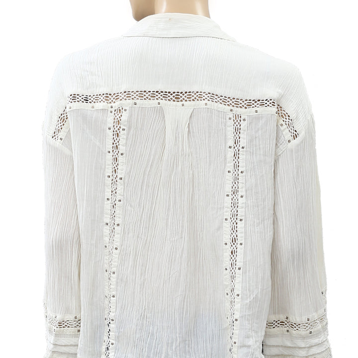 Free People Summer Stars Buttondown Shirt Top