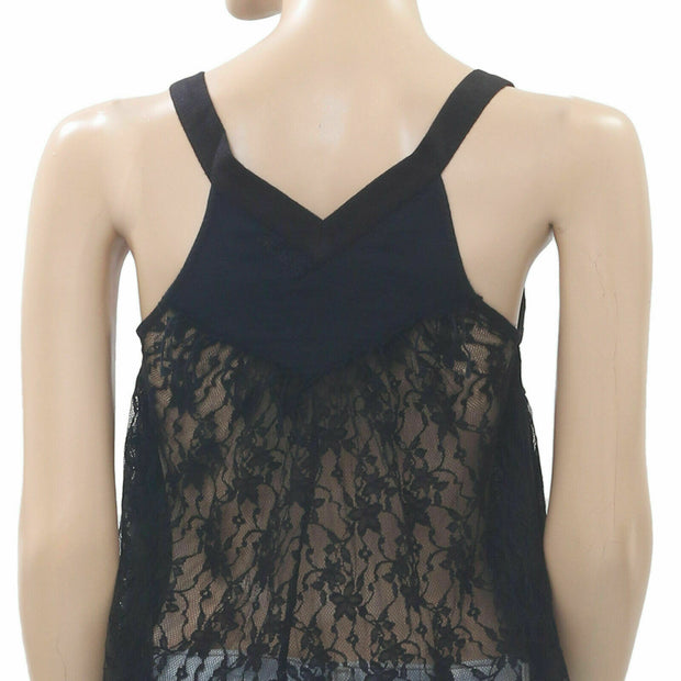 Billabong Mesh Lace Tank Crop Blouse Top