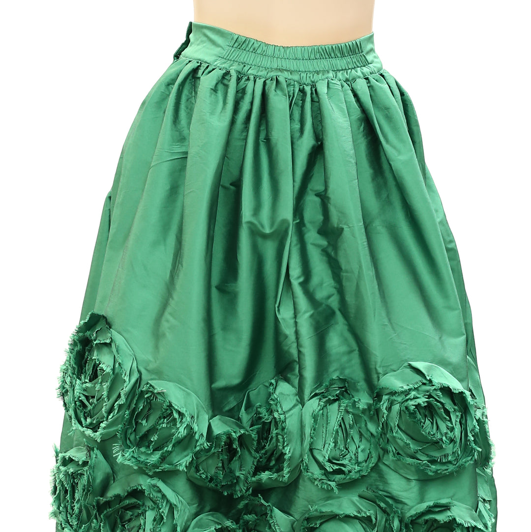 Frances Valentine Barbara Flowers Shantung Skirt