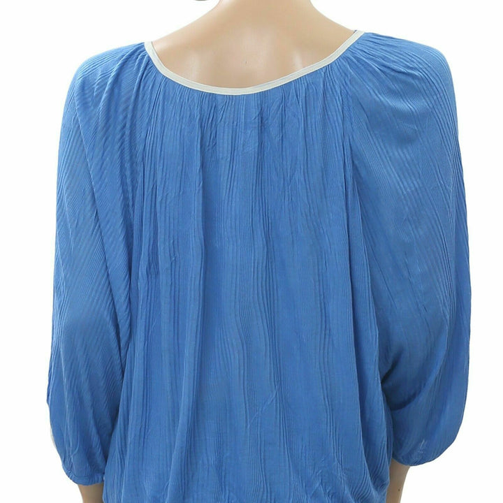 Free People Sequin Lace Blue Tunic Top