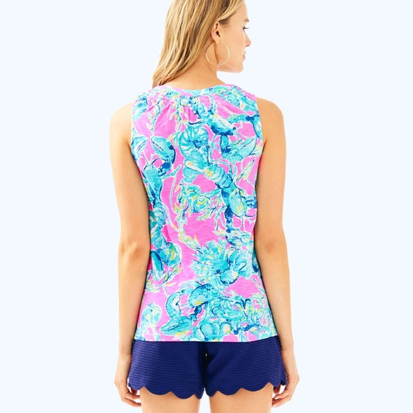 Lilly Pulitzer Essie Lobsters Tank Blouse Top