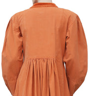 Ewa I Walla Peasant Lagenlook Vintage Buttondown Rust Jacket Dress S
