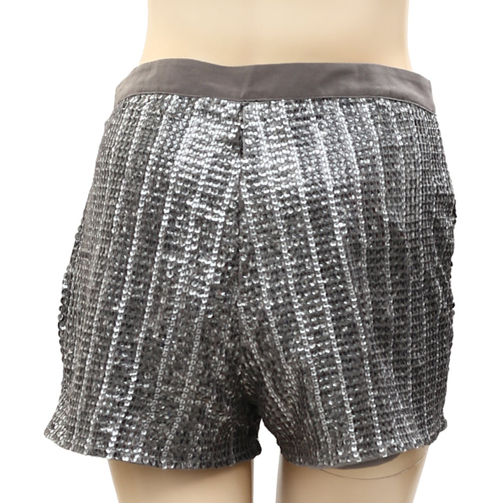 In Wear Sequin Embellished Vintage Gray Shorts M